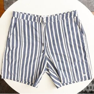 Solid and Striped Men’s Size Large Boardshort Blue Cream Stripes Swim Shorts